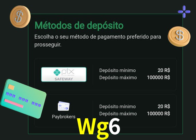 O cassino Wg6 oferece uma grande variedade de métodos de pagamento